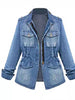 Full Size Chest Pocket Zip Up Denim Jacket  Style Ratio