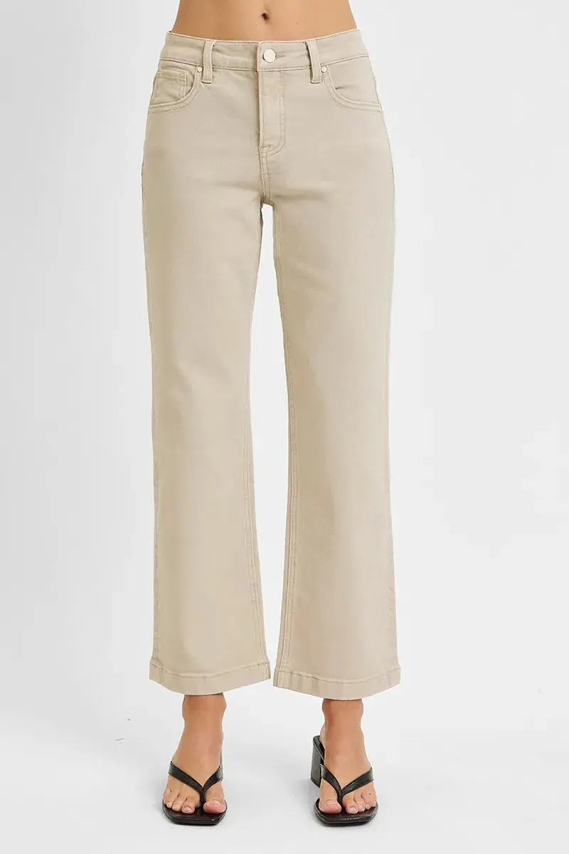 RISEN Full Size Tummy Control Mid Rise Ankle Straight Jeans  Style Ratio