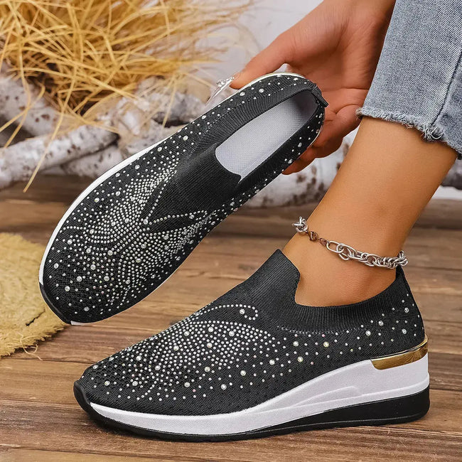 Rhinestone Wedge Sneakers  Style Ratio