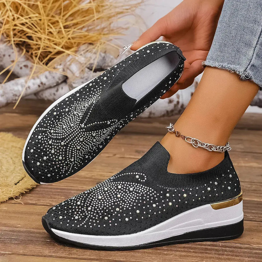 Rhinestone Wedge Sneakers  Style Ratio