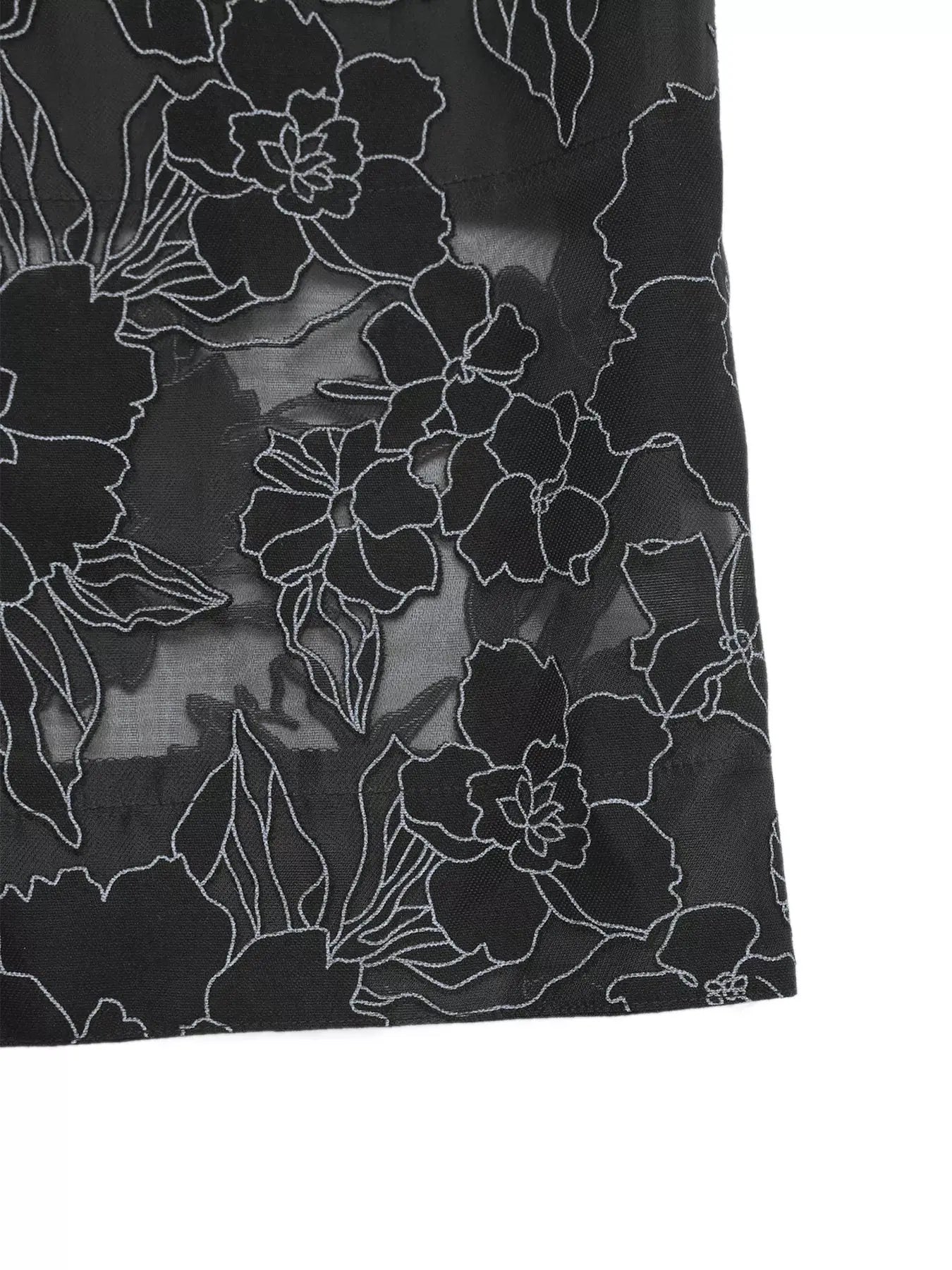 Floral Lace Hem Wide Leg Pants  Style Ratio