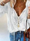 Lace Tie-Neck Blouse  Style Ratio