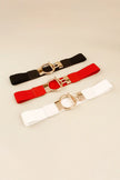 Circle Shape Buckle Zinc Alloy Buckle PU Leather Belt  Style Ratio