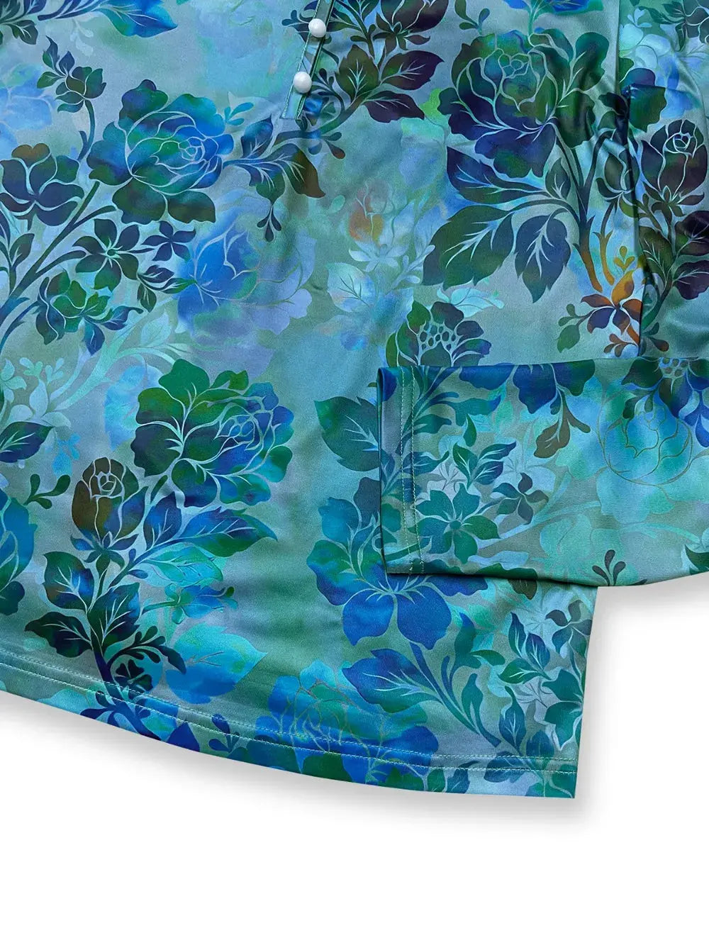 Printed V-Neck Long Sleeve Blouse  Style Ratio