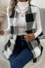 Sherpa Plaid Open Front Vest  Style Ratio