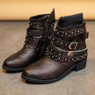 Studded Buckle Ankle Boots  Style Ratio