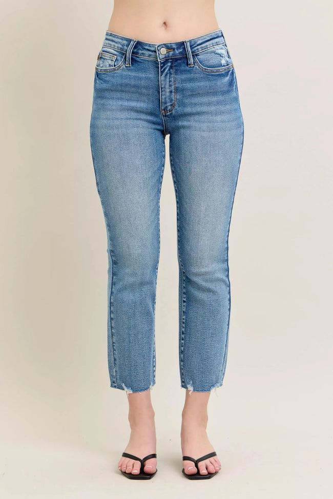 Judy Blue Mr Vintage Wash Destroy Hem Kick Flare Jeans  Style Ratio