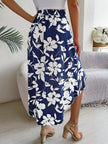 Floral Print Ruffle Hem Asymmetrical Skirt  Style Ratio