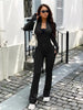 Zip Up Long Sleeve Outerwear and Pants Active Set  Style Ratio