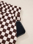 Checkered Drawstring Hoodie and Pants Set  Style Ratio