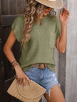 Mandy Pocketed Round Neck Cap Sleeve Sweater  Style Ratio