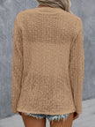 Eyelet Roll-Tab Sleeve Cardigan  Style Ratio