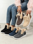Furry Suede Round Toe Flat Sneakers  Style Ratio