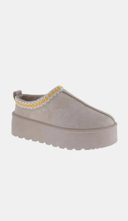 Weeboo Platform Embroidered Trim Slip-On Boots  Style Ratio