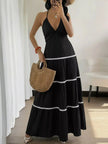 Halter Neck Pleated Maxi Dress  Style Ratio