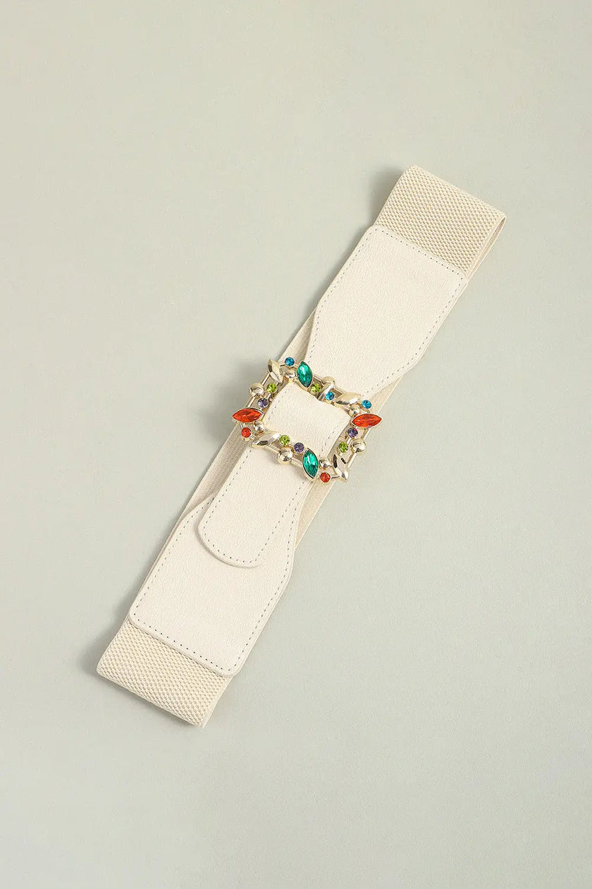 Multicolored Leaf Buckle Elastic Belt  Style Ratio