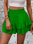 Ruffle Layered High Waist Casual Skort  Style Ratio