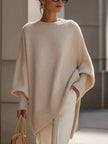 Ribbed Batwing Sleeve Oversized Sweater  Style Ratio