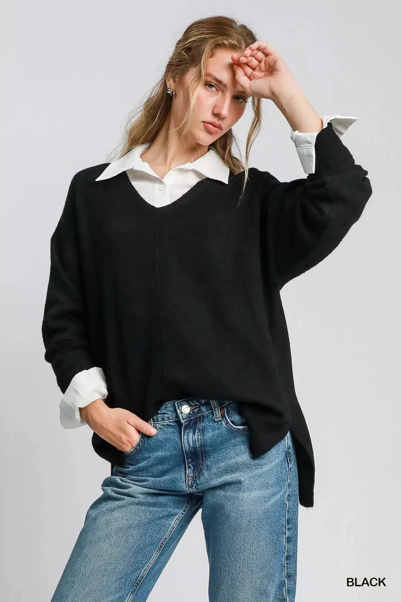 Umgee Wool Blended Pullover Sweater  Style Ratio
