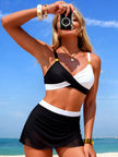Two Tone Cami and Skort Swim Set  Style Ratio