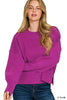 Zenana Wide Neck Band Drop Shoulder Sweater  Style Ratio