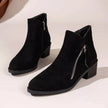 Point Toe Block Heels Boots  Style Ratio