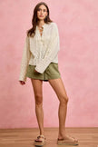 SO ME Paper Bag Patch Pocket Drawstring Twill Shorts  Style Ratio