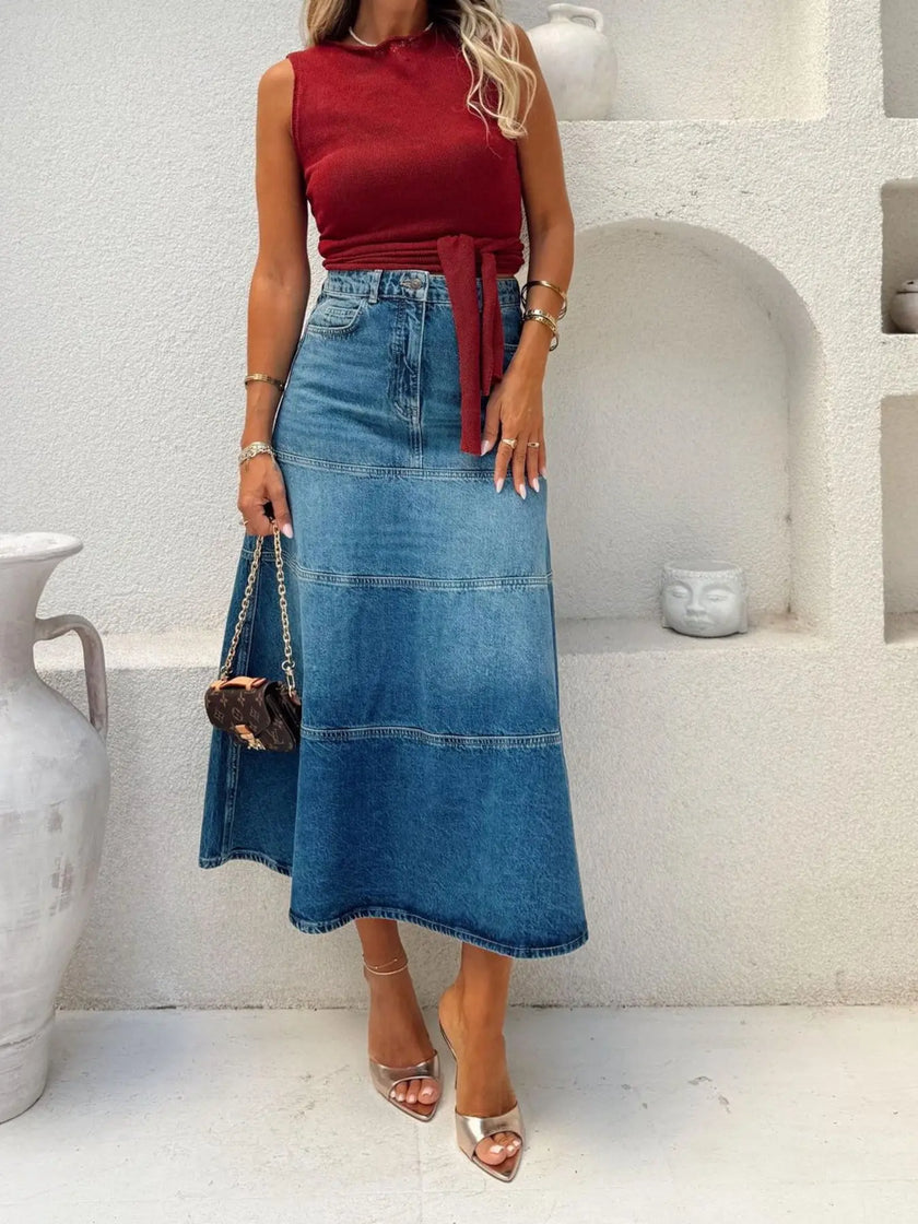 High-Waisted Denim Skirt  Style Ratio