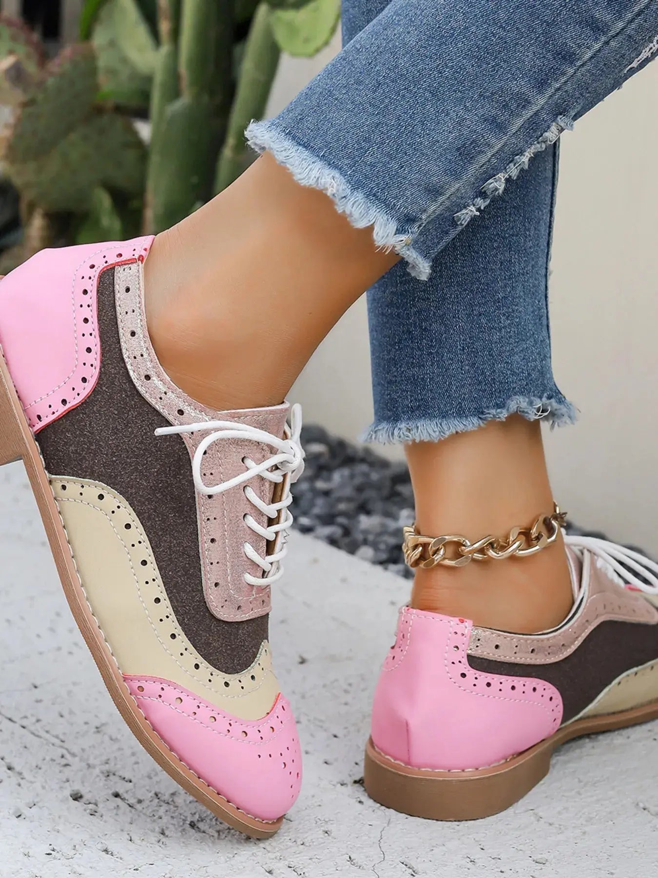 Round Toe Flats Color Block Loafers  Style Ratio