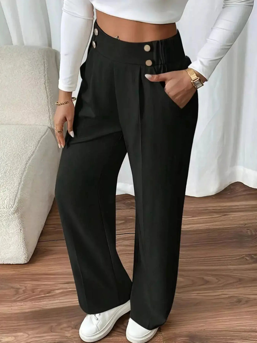 Full Size High Waisted Wide Leg Pants  Style Ratio