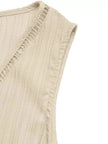 V-Neck Drawstring Waist Wide Leg Jumpsuit  Style Ratio