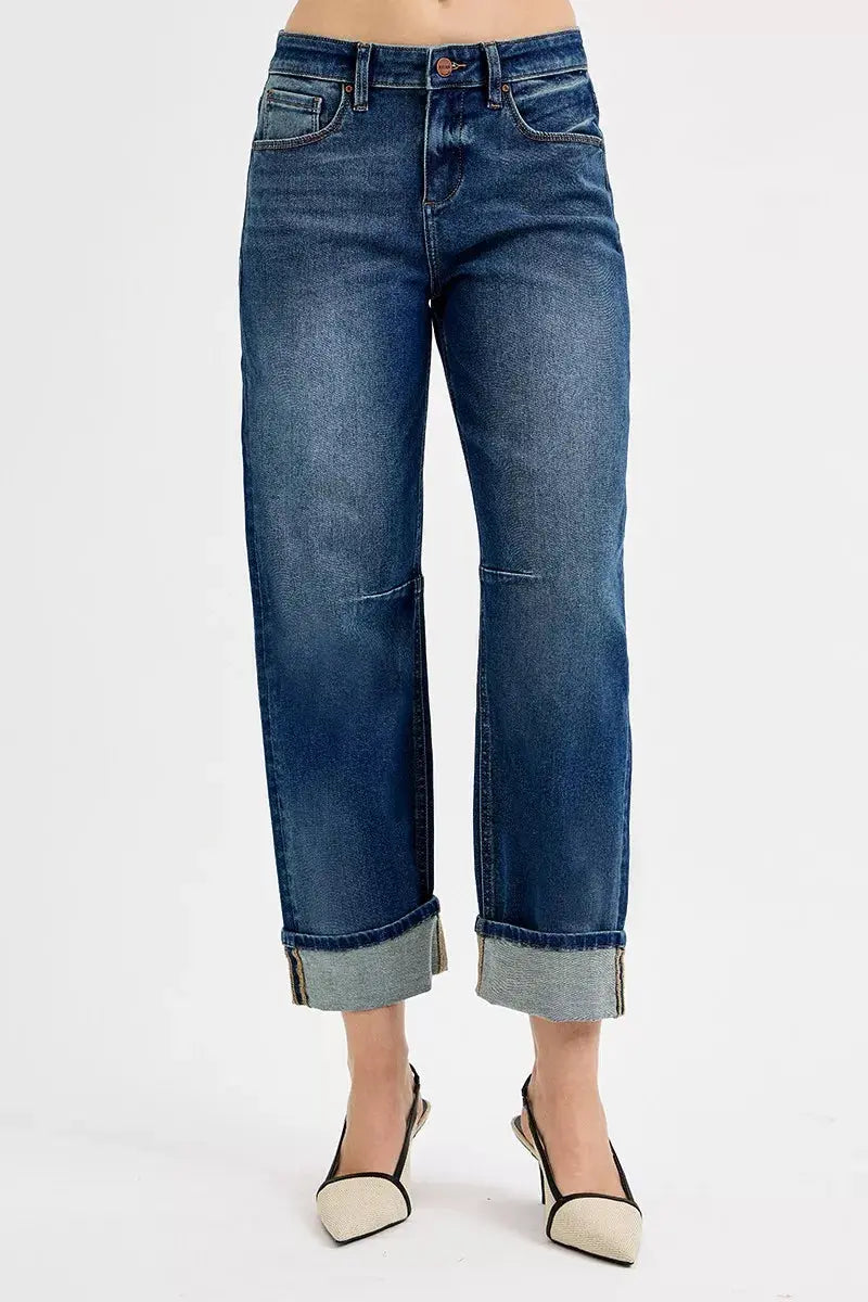 RISEN Slouchy Crop Barrel Cuffed Jeans  Style Ratio