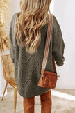 Cable-Knit Round Neck Sweater Dress  Style Ratio