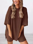 Full Size Relaxed Fit Top and Shorts Two-Piece Set  Style Ratio