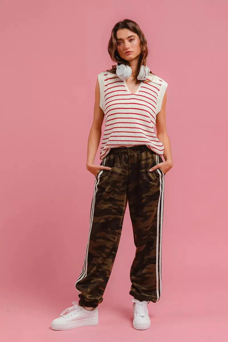 BiBi Side Lines Camouflage Track Pants  Style Ratio