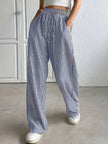 Drawstring Striped Elastic Waist Pants  Style Ratio