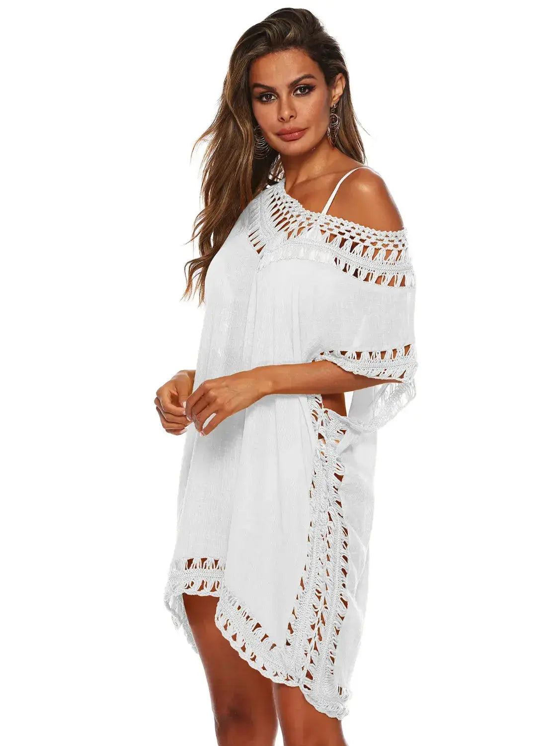 Bohemian Crochet Trim Beach Cover Up  Style Ratio