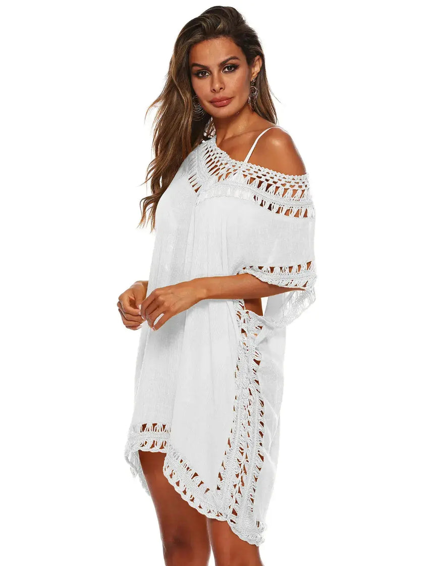 Bohemian Crochet Trim Beach Cover Up  Style Ratio