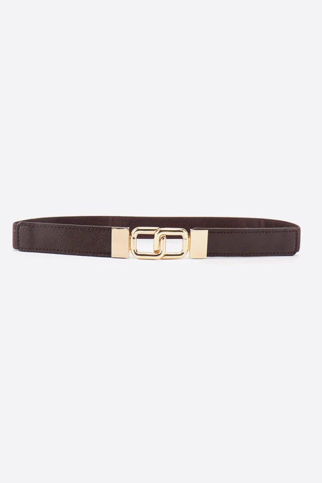 Geometric Double Buckle Elastic Belt  Style Ratio