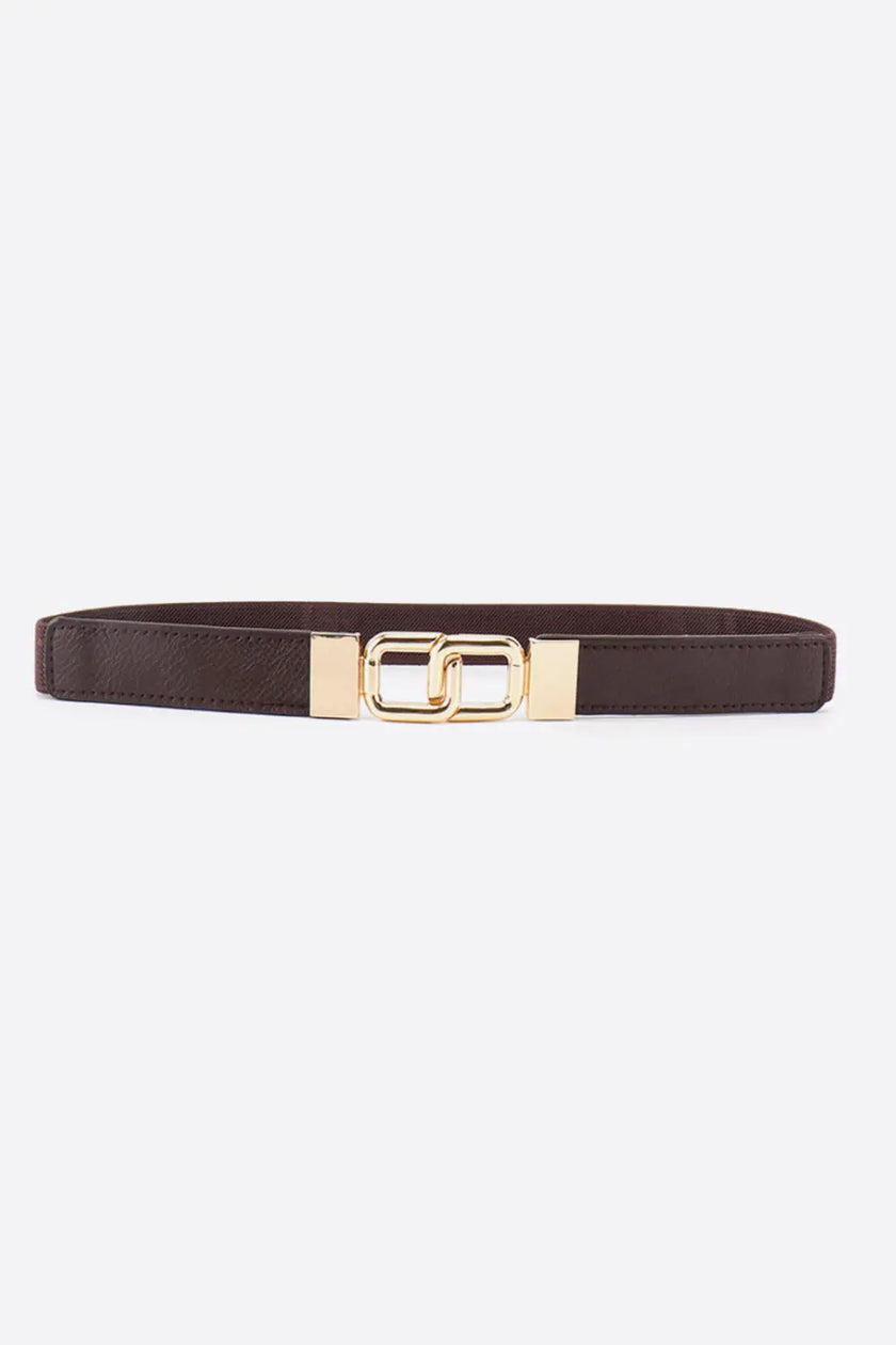 Geometric Double Buckle Elastic Belt  Style Ratio