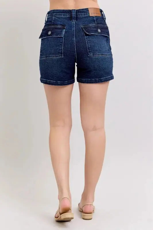 Judy Blue High Waist Back Flap Pocket Denim Shorts  Style Ratio