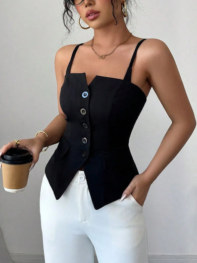 Button-Front Fitted Cami  Style Ratio