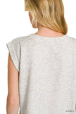 Zenana Scuba Round Neck Cap Sleeve Top  Style Ratio