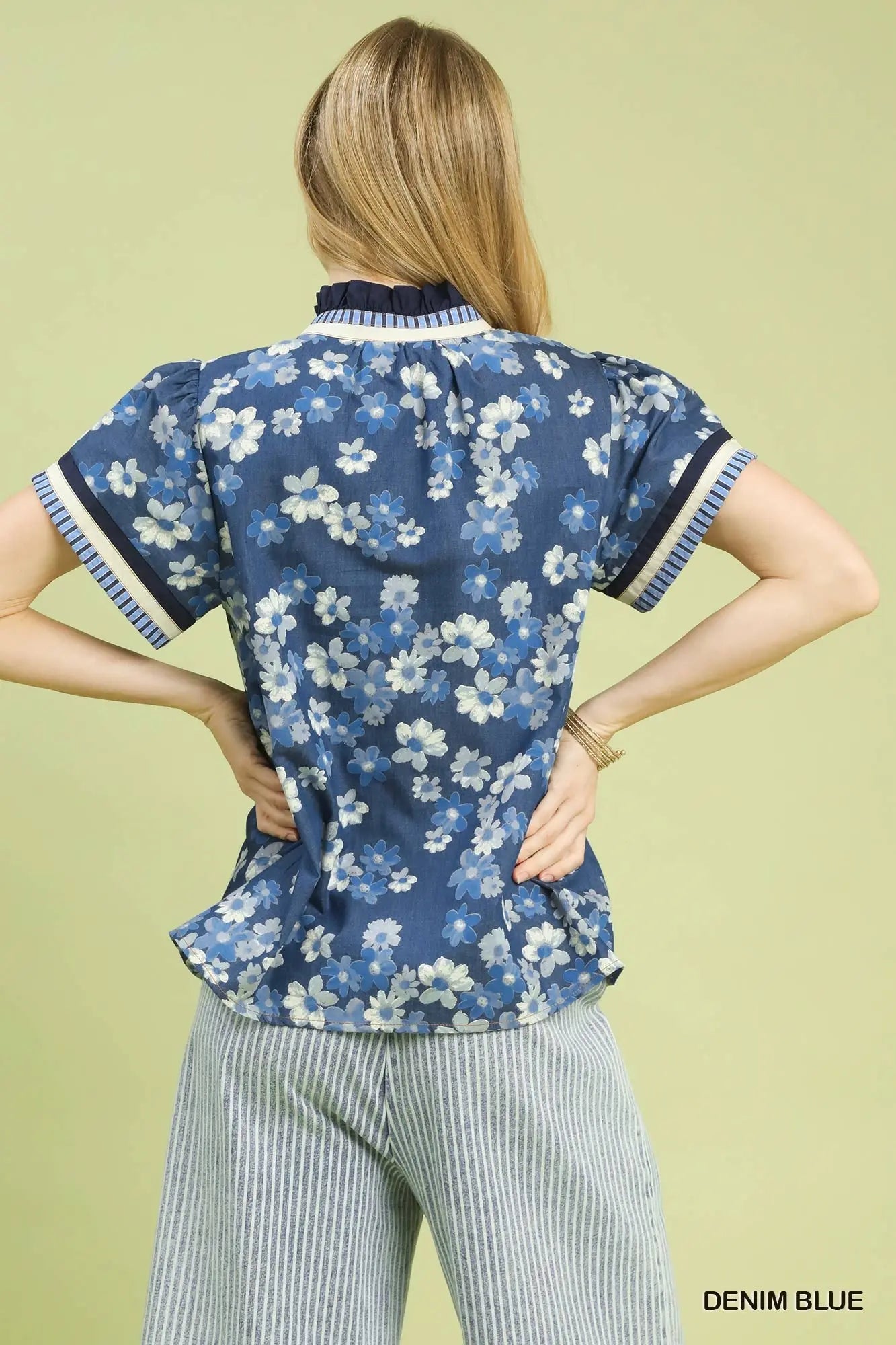 Umgee Mixed Media Print Top  Style Ratio