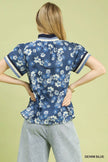 Umgee Mixed Media Print Top  Style Ratio