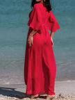 Solid Color Flutter Sleeve Cover Up  Style Ratio