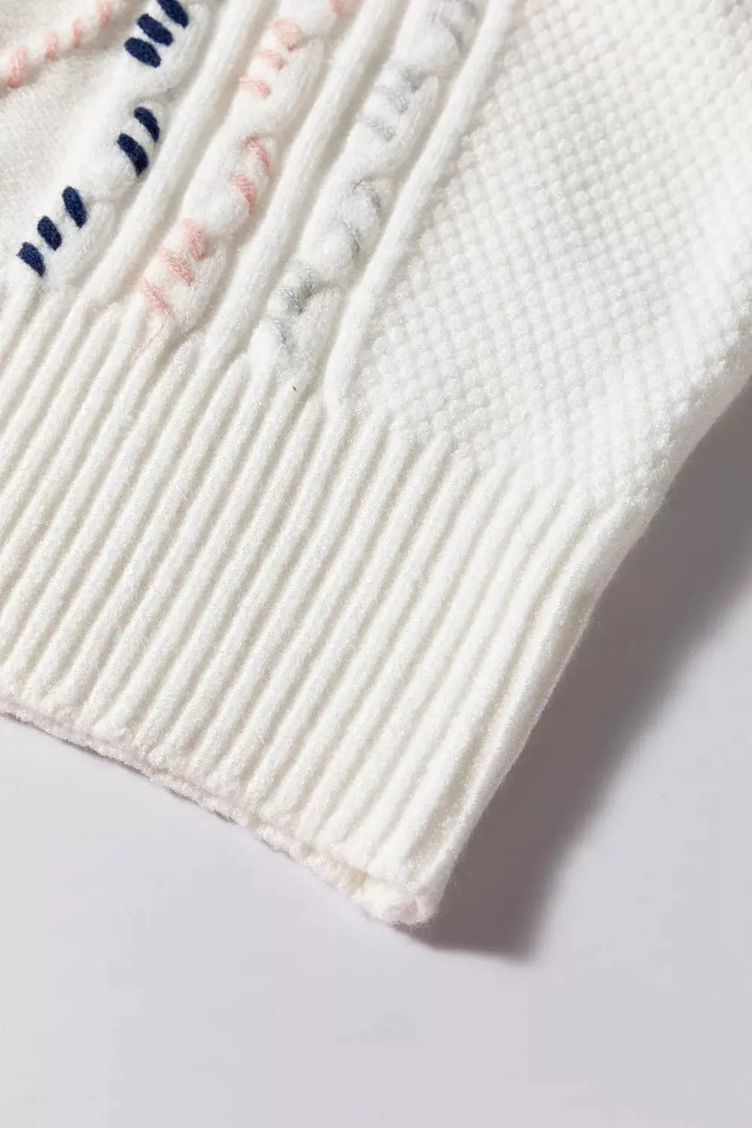 Cable Knit Short Sleeve Sweater  Style Ratio