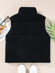 Corduroy Zip Up Vest Coat  Style Ratio