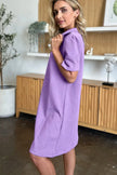 Double Take Full Size Texture Collared Neck Short Sleeve Dress  Style Ratio