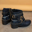 Studded Buckle Ankle Boots  Style Ratio